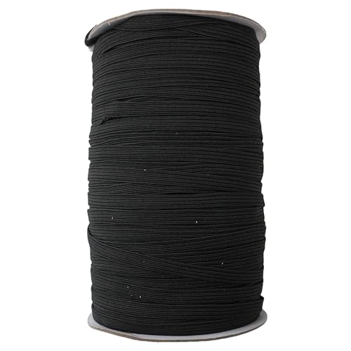 7 mm breit schwarz Elastic Band für Nähen und Handarbeiten – Spule von elastischen flach Band für Kleidung – dehnbar Schnur für Röcke und Hosen Gurtbänder, schwarz, 100 Metres von Trimming Shop