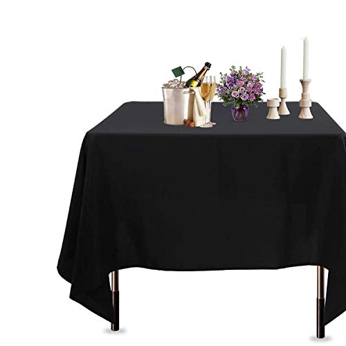 Baumwolle Polyester Tischdecke, quadratisch, Bezug für Esszimmer- und Weihnachten Party 137,2X 137,2cm by trimmen Shop (Single), Textil, Pack of 1, Schwarz von Trimming Shop