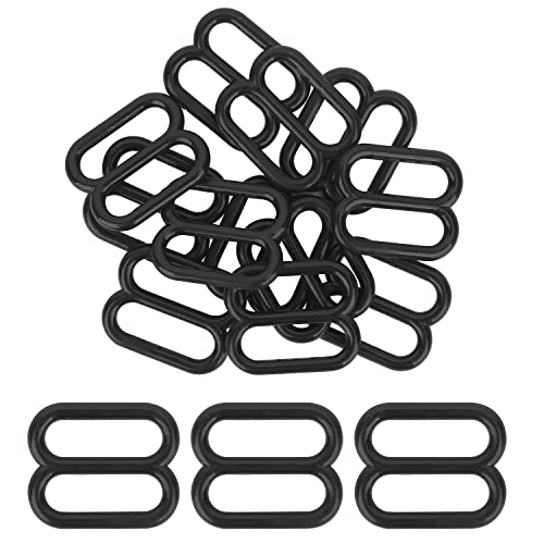 KAM 50 Stück Kunststoff BH-Träger-Verstellschnallen, dreifach gleitende Schnalle, BH-Haken, verstellbare Verschlüsse, Dessous-Schieberhaken, Verschluss für Badeanzug, Tops, 10 mm, Schwarz KAM 50 Stück Kunststoff BH-Träger-Verstellschnallen, dreifach gleitende Schnalle, BH-Haken, verstellbare Verschlüsse, Dessous-Schieberhaken, Verschluss für Badeanzug, Tops, 10 mm, Schwarz von Trimming Shop