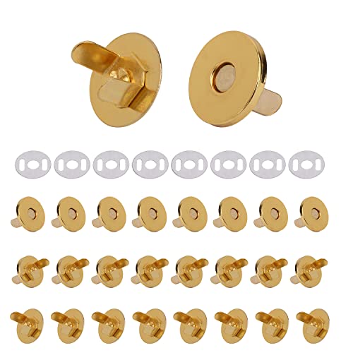 Magnetverschlüsse / Magnetknöpfe für Handtaschen, Taschen und zum Basteln, Magnetknöpfe, Gegenstücke und jeweils 2 Unterlegscheiben, Metall, 18 mm, metall, gold, Set of 10 Magnetverschlüsse / Magnetknöpfe für Handtaschen, Taschen und zum Basteln, Magnetknöpfe, Gegenstücke und jeweils 2 Unterlegscheiben, Metall, 18 mm, metall, gold, Set of 10 von Trimming Shop