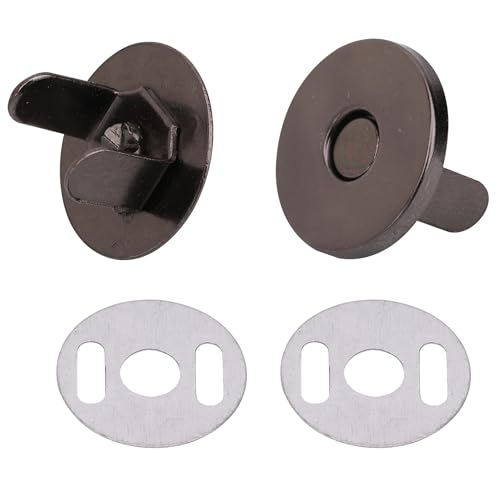 Magnetverschlüsse / Magnetknöpfe für Handtaschen, Taschen und zum Basteln, Magnetknöpfe, Gegenstücke und jeweils 2 Unterlegscheiben, Metall, 18 mm, metall, gun metal, Set of 10 von Trimming Shop