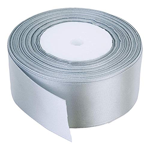 Trimmen Shop 40mm x 25 Meter Doppelseitige Satin-Polyester-Bandrollen für Stoff, DIY Art & Crafts, Schleifen, Geschenkverpackung, Hochzeitsdekorationen, Silbern Trimmen Shop 40mm x 25 Meter Doppelseitige Satin-Polyester-Bandrollen für Stoff, DIY Art & Crafts, Schleifen, Geschenkverpackung, Hochzeitsdekorationen, Silbern von Trimming Shop