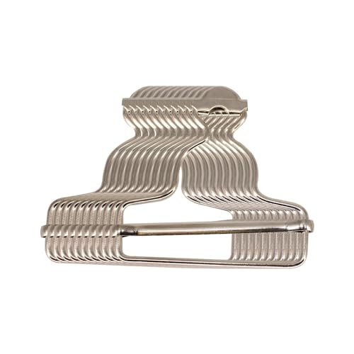Trimmen Shop 53mm x 42mm Silber Metallschnallen, Schnappclips zum Reparieren von Kleidung oder maßgefertigten Kleidungsstücken, große Befestigung von Latzhosen, Lätzchen und Schiebern, 10er-Set von Trimming Shop