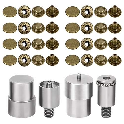 Trimming Shop 10 Sets Druckknöpfe mit Bronze-Finish, 15 mm, mit grüner Maschinenkompatibler Stanzschablone, S-Feder-Druckknopfverschlüsse für Ledertaschen, Handwerk, Jacken & Nähprojekte Trimming Shop 10 Sets Druckknöpfe mit Bronze-Finish, 15 mm, mit grüner Maschinenkompatibler Stanzschablone, S-Feder-Druckknopfverschlüsse für Ledertaschen, Handwerk, Jacken & Nähprojekte von Trimming Shop