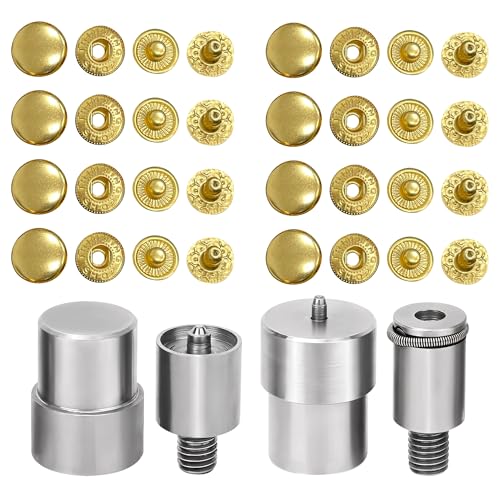 Trimming Shop 10 Sets Gold Finish Druckknöpfe 15mm mit grüner Maschine kompatibler Stanzform Set - S-Feder-Druckknopfverschlüsse für Ledertaschen, Handwerk, Jacken & Nähprojekte Trimming Shop 10 Sets Gold Finish Druckknöpfe 15mm mit grüner Maschine kompatibler Stanzform Set - S-Feder-Druckknopfverschlüsse für Ledertaschen, Handwerk, Jacken & Nähprojekte von Trimming Shop