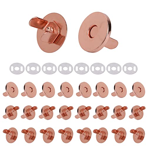 Trimming Shop 10 x 18 mm Roségold-Magnetverschluss für Geldbörsen, Taschen, Handwerk, Nähen und Reparatur von Kleidung, Verschluss mit männlichen und weiblichen Teilen von Trimming Shop