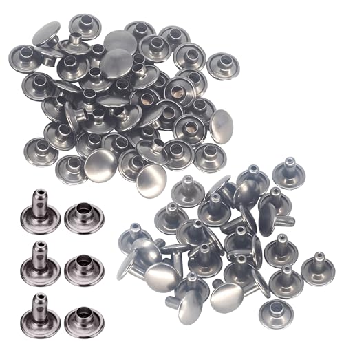 Trimming Shop 100 X 6MM Zwei Stücke Doppel Kappe Tubular Nieten für Leder Handwerk und Bekleidung Reparatur - Rotguss schwarz, 6mm Trimming Shop 100 X 6MM Zwei Stücke Doppel Kappe Tubular Nieten für Leder Handwerk und Bekleidung Reparatur - Rotguss schwarz, 6mm von Trimming Shop