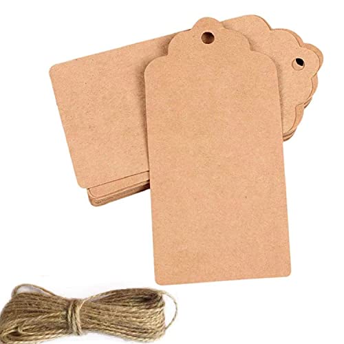 Trimming Shop 100 braune Geschenkanhänger aus Kraftpapier, blanko, Etiketten, Paketanhänger mit 20 m Jute-Schnur für Weihnachten, Party, Geschenkverpackung, Basteln, Dekoration Trimming Shop 100 braune Geschenkanhänger aus Kraftpapier, blanko, Etiketten, Paketanhänger mit 20 m Jute-Schnur für Weihnachten, Party, Geschenkverpackung, Basteln, Dekoration von Trimming Shop