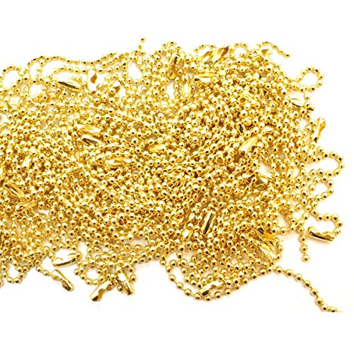 Trimming Shop 10cm Lang Metall Knäuel Hell Gold Kette Extender für Label Etiketten, Schmuckherstellung, Schlüsselbund Oder Abzeichen Halter, Mit Verbinder Verschluss, 100pcs von Trimming Shop