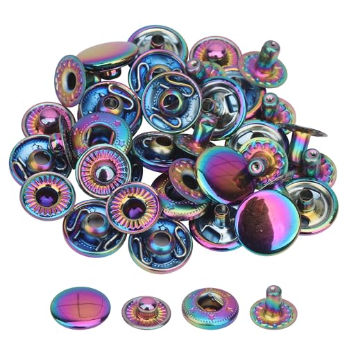 Trimming Shop 12 mm S-Federdruckknöpfe, 4-teilig, langlebig und leicht, Metall-Druckknöpfe für Jacken, Jeans, Lederhandwerk, Riemen und Nähprojekte, Kleiderreparatur, Regenbogen, 10 Stück Trimming Shop 12 mm S-Federdruckknöpfe, 4-teilig, langlebig und leicht, Metall-Druckknöpfe für Jacken, Jeans, Lederhandwerk, Riemen und Nähprojekte, Kleiderreparatur, Regenbogen, 10 Stück von Trimming Shop