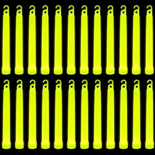 Trimming Shop 15,2 cm Knicklicht-Umhängeband Premium Ultra Bright Glow in the Dark Rod Mega Party Pack of 25 (gelb) für Silvester, Abschlussfeier, Camping von Trimming Shop