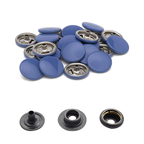 Trimming Shop 15mm Druckknöpfe 4 Teil,Langlebig und Leicht Metall Snap Verbindungen für Jacken, Jeans,Leder Handwerk, Riemen und Nähen Projekte, Kleidung Reparatur - Peugeot Blau, 10pcs von Trimming Shop