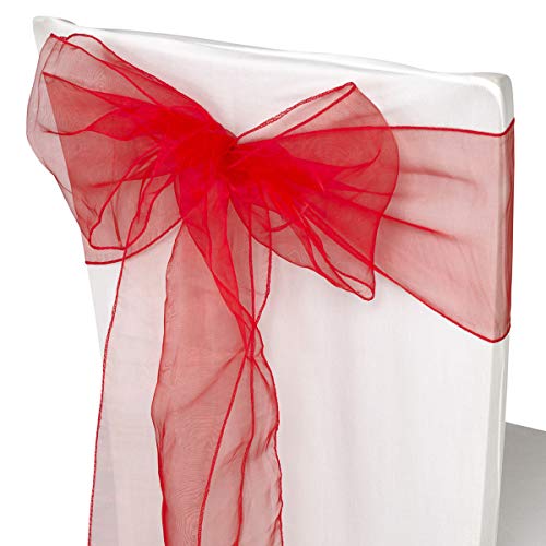 Trimming Shop 17 x 280cm Organza-Schärpen mit breiterer Schärpe Fuller Bow Stuhlbezug für Hochzeit, Geburtstag, Empfang, Jahrestag, Partydekoration, Rot, 50 Stuck Trimming Shop 17 x 280cm Organza-Schärpen mit breiterer Schärpe Fuller Bow Stuhlbezug für Hochzeit, Geburtstag, Empfang, Jahrestag, Partydekoration, Rot, 50 Stuck von Trimming Shop