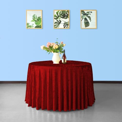 Trimming Shop 177,8 cm runde rote Pannesamt-Tischdecke, waschbar, weicher Stoff, Glitzer, Tischdecke für Hochzeit, Bankett, Küche, Geburtstag, Urlaub, Dinner-Party-Dekoration, 1 Stück Trimming Shop 177,8 cm runde rote Pannesamt-Tischdecke, waschbar, weicher Stoff, Glitzer, Tischdecke für Hochzeit, Bankett, Küche, Geburtstag, Urlaub, Dinner-Party-Dekoration, 1 Stück von Trimming Shop