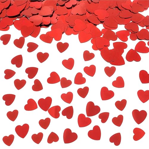 Trimming Shop 2 x 14 g rotes Herz-Konfetti, 1,5 cm Herzform, metallische Glitzerfolie, Streusel, Party-Tischstreuung, Dekoration für Valentinstag, Verlobung, Hochzeit, Jahrestag, Empfang Trimming Shop 2 x 14 g rotes Herz-Konfetti, 1,5 cm Herzform, metallische Glitzerfolie, Streusel, Party-Tischstreuung, Dekoration für Valentinstag, Verlobung, Hochzeit, Jahrestag, Empfang von Trimming Shop