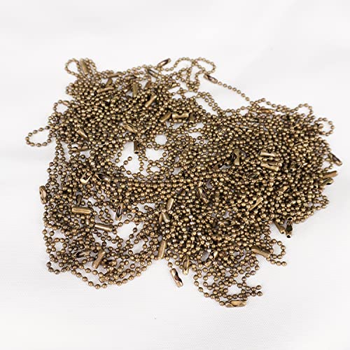 Trimming Shop 20 cm Metallkugel Bronze Kettenverlängerung für Etikettenanhänger, Kugelperlenkettenverbinder, Schmuckherstellung, Schlüsselanhänger oder Ausweishalter, mit Verbindungsverschluss, 100 von Trimming Shop