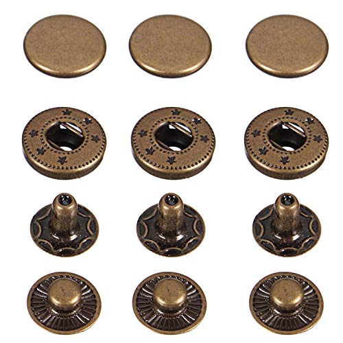Trimming Shop 20 mm S-Federdruckknöpfe, 4-teilig, langlebig und leicht, Metall-Druckknöpfe für Heimwerker, Lederwaren, Jacken, Reparatur-Kleidung, Geldbörsen, Bronze, 50 Stück Trimming Shop 20 mm S-Federdruckknöpfe, 4-teilig, langlebig und leicht, Metall-Druckknöpfe für Heimwerker, Lederwaren, Jacken, Reparatur-Kleidung, Geldbörsen, Bronze, 50 Stück von Trimming Shop