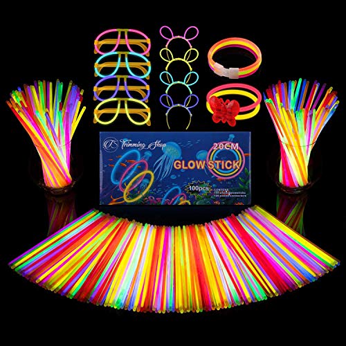 Trimming Shop 224 Stuck Knicklichter Party Set für Kinder, Leuchtstäbe mit 114 Verbinder Stellen Leuchtende Neon Stirnband, Schutzbrille, Armbänder, Halloween mitgebsel Kinders & Festival Zubehör Trimming Shop 224 Stuck Knicklichter Party Set für Kinder, Leuchtstäbe mit 114 Verbinder Stellen Leuchtende Neon Stirnband, Schutzbrille, Armbänder, Halloween mitgebsel Kinders & Festival Zubehör von Trimming Shop