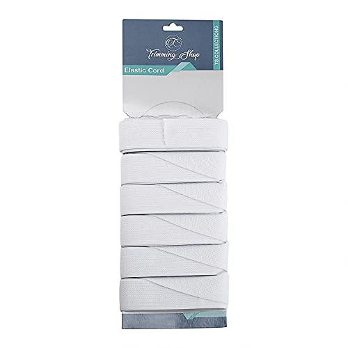 Trimming Shop 25mm Breit Weiß Elastisch Band Zum Nähen und Handwerk - Spule Elastisch Flach Band für Bekleidung - Dehnbar Schnur für Röcke und Hosen Hosenbund - weiß, 1 Metres Trimming Shop 25mm Breit Weiß Elastisch Band Zum Nähen und Handwerk - Spule Elastisch Flach Band für Bekleidung - Dehnbar Schnur für Röcke und Hosen Hosenbund - weiß, 1 Metres von Trimming Shop