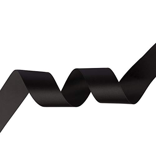 Trimming Shop 25mm x 10 Metres Doppelseitiges Band, Satinband für Geschenkverpackungen, zum Basteln von Haarschleifen, Hochzeit, Basteln, Nähen, Weihnachtsdekoration, Negro Trimming Shop 25mm x 10 Metres Doppelseitiges Band, Satinband für Geschenkverpackungen, zum Basteln von Haarschleifen, Hochzeit, Basteln, Nähen, Weihnachtsdekoration, Negro von Trimming Shop