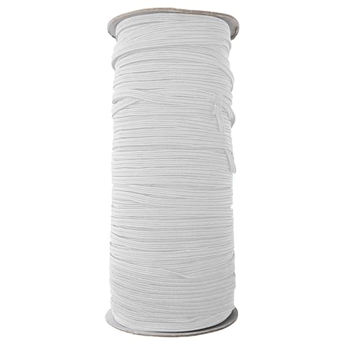 Trimming Shop 3 mm – 100 Meter breites weißes flaches dünnes Gummiband zum Nähen von DIY-Projekten, Kunst und Handwerk, Schneidern, Kurzwaren und Kleidung, Röcke & Hosen Hosenbund von Trimming Shop