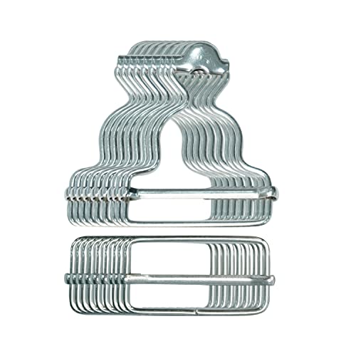 Trimming Shop 30 mm Latzhosenschnallen, Metallschnallen mit rechteckigem Schieberverschluss, Tri-Glide-Schnallen für Hosenträger, silber, 30 mm von Trimming Shop