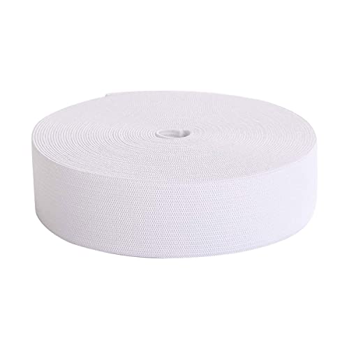 Trimming Shop 32 mm breites flaches Gummiband, dehnbares Taillenband, elastische Schnur zum Nähen von Kleidung, Kleidungsstücken, Schneidern, DIY Bastelprojekten, Weiß, 5 Meter von Trimming Shop