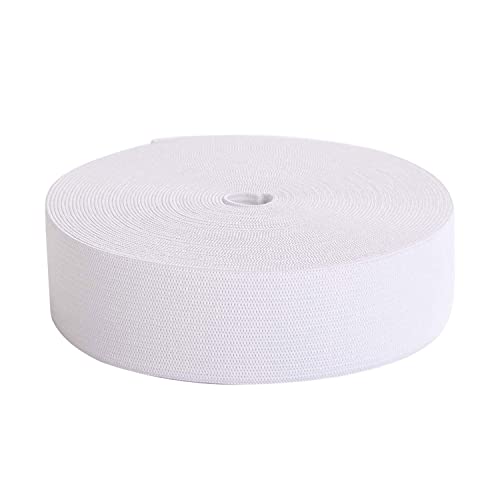 Trimming Shop 38 mm breites flaches Gummiband, dehnbares Taillenband, elastische Schnur zum Nähen von Kleidung, Kleidungsstücken, Schneidern, DIY Bastelprojekten, Weiß, 5 Meter von Trimming Shop