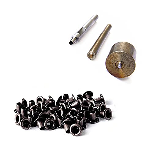 Trimming Shop 3er Set: Stanzen Set, Hohl Loch Stanze und 100 Stück von 2mm Ösen - Tülle Einstellwerkzeug Set für für Bekleidung, Lederhandwerk und Scrapbooking - Scheiben Nicht Enthalten - Schwarz Trimming Shop 3er Set: Stanzen Set, Hohl Loch Stanze und 100 Stück von 2mm Ösen - Tülle Einstellwerkzeug Set für für Bekleidung, Lederhandwerk und Scrapbooking - Scheiben Nicht Enthalten - Schwarz von Trimming Shop
