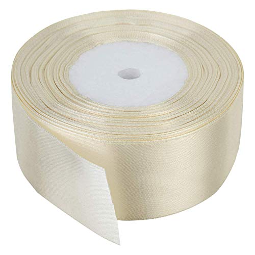 Trimming Shop 40mm x 25 Metres Doppelseitiges Band, Satinband für Geschenkverpackungen, zum Basteln von Haarschleifen, Hochzeit, Basteln, Nähen, Weihnachtsdekoration, Crema Trimming Shop 40mm x 25 Metres Doppelseitiges Band, Satinband für Geschenkverpackungen, zum Basteln von Haarschleifen, Hochzeit, Basteln, Nähen, Weihnachtsdekoration, Crema von Trimming Shop
