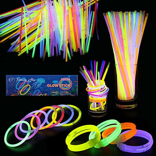 Trimming Shop Premium-Leuchtstäbe für Kinder, 50-teiliges Set mit Steckern zur Herstellung von Leuchtbändern, Halsketten, Armbändern, Partyzubehör für Kinder, Weihnachtsdekoration von Trimming Shop