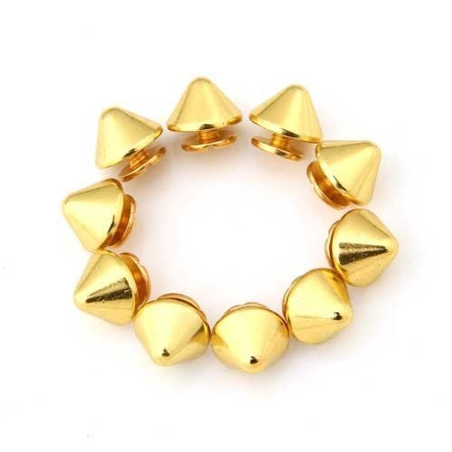 Trimming Shop 50-TLG. Schrauben Rückseite Gold Punk Spike Kegel Nieten Nieten in 9.5mm X 6mm von Trimming Shop