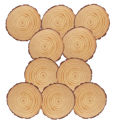 Trimming Shop 6-7 cm natürliche runde Holzscheiben ohne Loch für Handwerk und rustikale Hochzeitsdekoration: unfertige Holzscheiben, Kuchenplatten, Präsentationsständer, personalisierte Gravur von Trimming Shop