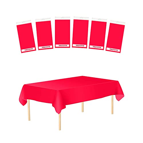 Trimming Shop 6 Stück Einweg-Tischdecken aus Kunststoff, 137 x 274 cm, abwischbar, Partys, Buffet-Tisch, Geburtstag, Hochzeit, Weihnachten, Rot Trimming Shop 6 Stück Einweg-Tischdecken aus Kunststoff, 137 x 274 cm, abwischbar, Partys, Buffet-Tisch, Geburtstag, Hochzeit, Weihnachten, Rot von Trimming Shop