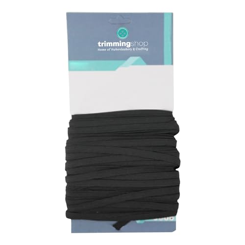 Trimming Shop 6mm flaches Gummiband - schwarze elastische Schnur, breite dehnbare elastische Schnur für DIY-Projekte, Nähen, Basteln, Kleidung, 10 Metres von Trimming Shop