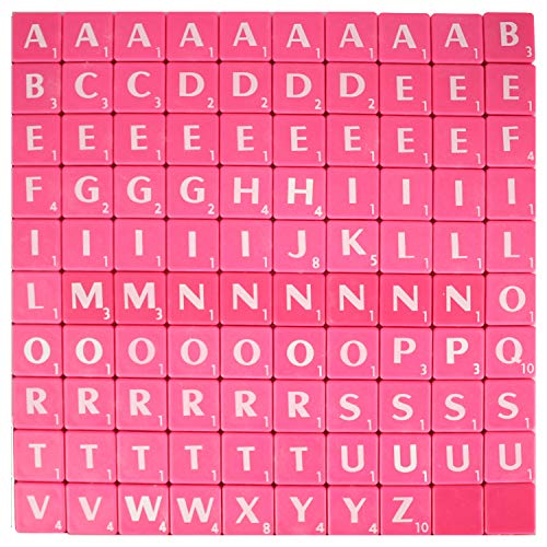 Trimming Shop Alphabet-Steine 100 Stück 1,9 cm schwarz mit weißen Buchstaben – perfekt als Ersatz, für Kunst und Handwerk, Brettspiele, Scrapbooking, Rechtschreibung, Wandkunst, Puzzle rose pink von Trimming Shop