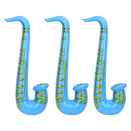 Trimming Shop Aufblasbares Saxophon, Musikinstrumente, Mikrofon, Party, Gastgeschenke, Taschenfüller, Verkleidung, Party, blau, 3 Stück von Trimming Shop