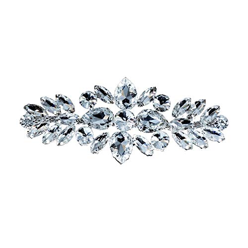 Trimming Shop Aufnäher mit Strasssteinen, zum Aufnähen, für Hochzeit, Brautschmuck, modisches Accessoire, 110 x 50 mm, Silberfarben Trimming Shop Aufnäher mit Strasssteinen, zum Aufnähen, für Hochzeit, Brautschmuck, modisches Accessoire, 110 x 50 mm, Silberfarben von Trimming Shop