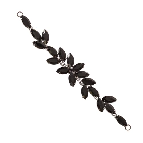 Trimming Shop Aufnäher mit schwarzem Kristall-Strass-Motiv, zum Aufnähen für Hochzeitskleid, Gürtel, Kopfbedeckung, Schuh, modisches Accessoire, dekorative Verzierung, 16 x 2,5 cm Trimming Shop Aufnäher mit schwarzem Kristall-Strass-Motiv, zum Aufnähen für Hochzeitskleid, Gürtel, Kopfbedeckung, Schuh, modisches Accessoire, dekorative Verzierung, 16 x 2,5 cm von Trimming Shop