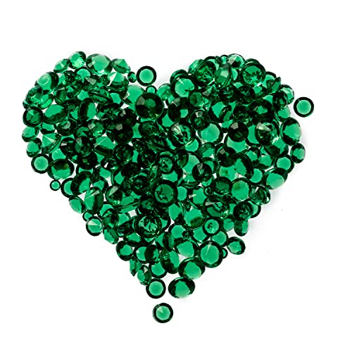Trimming Shop Bling Diamant Hochzeit Tisch Streu Acryl Kristalle Strass Konfetti für Tisch Mittelstück Braut Party Geburtstagsparty Tisch Dekoration Vase Füller Perlen - Smaragd-grün, 4.5mm von Trimming Shop