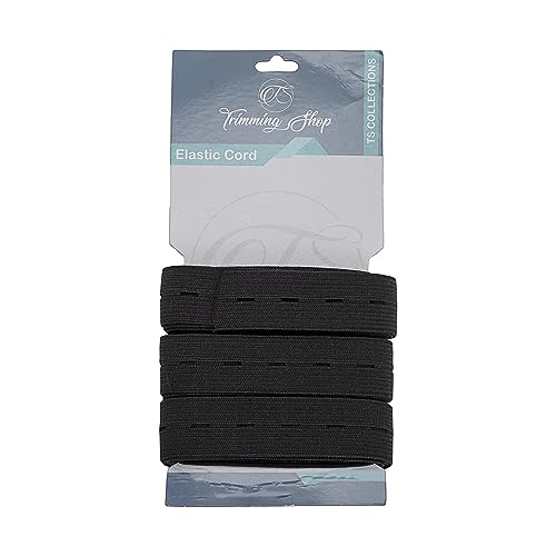 Trimming Shop Dehnbares elastisches Gummiband mit flacher Rückseite, 25 mm, mit Löchern für Hosenbund, Umstandskleidung, Röcke, Shorts, Hosen, Taille, Nähen, 3 m, Schwarz Trimming Shop Dehnbares elastisches Gummiband mit flacher Rückseite, 25 mm, mit Löchern für Hosenbund, Umstandskleidung, Röcke, Shorts, Hosen, Taille, Nähen, 3 m, Schwarz von Trimming Shop