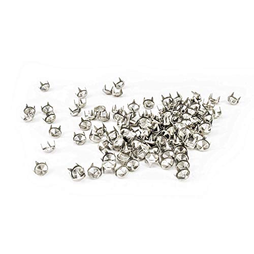 Trimming Shop Diamant Schnitt Nagel Kopf Punk Nieten Dekorativ Zubehör für Geldbörsen, Leder Jacke, Bekleidung Dekoration, DIY Handarbeiten Verzierung (5mm,Silber,500pcs) von Trimming Shop