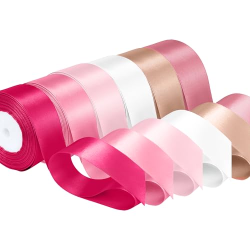 Trimming Shop Doppelseitiges Satinband, je 25 mm x 92 m, glänzende Bastelbänder zum Nähen, Basteln, Hochzeiten, Geschenkverpackungen, Schleifen, Blumenarrangements und Event-Dekorationen, 6 Rollen Trimming Shop Doppelseitiges Satinband, je 25 mm x 92 m, glänzende Bastelbänder zum Nähen, Basteln, Hochzeiten, Geschenkverpackungen, Schleifen, Blumenarrangements und Event-Dekorationen, 6 Rollen von Trimming Shop