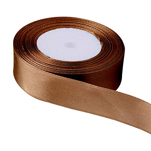 Trimming Shop Doppelseitiges Satinband aus Polyester, 25 mm x 25 Meter, für Stoff, Bastelarbeiten, Schleifen, Geschenkverpackungen, Hochzeitsdekorationen, Braun Trimming Shop Doppelseitiges Satinband aus Polyester, 25 mm x 25 Meter, für Stoff, Bastelarbeiten, Schleifen, Geschenkverpackungen, Hochzeitsdekorationen, Braun von Trimming Shop