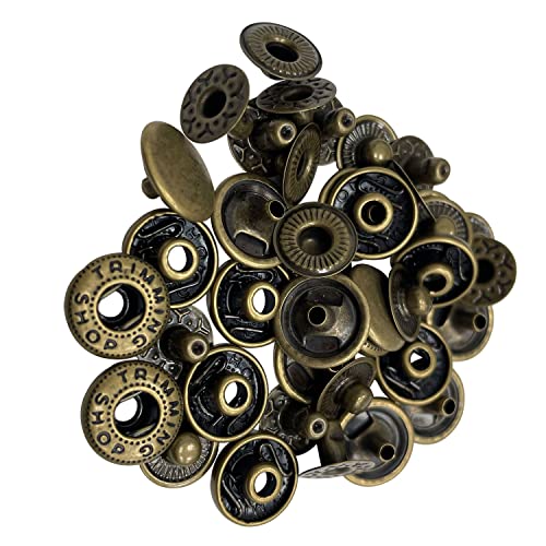 Trimming Shop Druckknöpfe, 20 mm, S-Feder, 4-teilig, langlebig und leicht, Metall-Druckknöpfe für Jacken, Heimwerker, Lederhandwerk, Nähen, Kleidung, Geldbörsen, Bronze, 50 Stück Trimming Shop Druckknöpfe, 20 mm, S-Feder, 4-teilig, langlebig und leicht, Metall-Druckknöpfe für Jacken, Heimwerker, Lederhandwerk, Nähen, Kleidung, Geldbörsen, Bronze, 50 Stück von Trimming Shop
