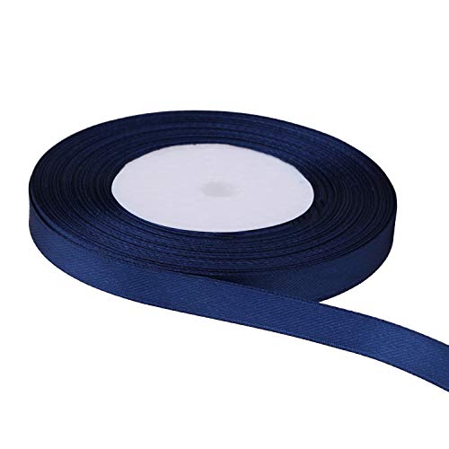 Trimming Shop Dunkelblaues Vollband, 10 mm x 25 m, doppelseitiges Satinband, bunt, 100% Polyester, zum Verpacken, Dekorieren, Basteln und Basteln, maschinenwaschbar Trimming Shop Dunkelblaues Vollband, 10 mm x 25 m, doppelseitiges Satinband, bunt, 100% Polyester, zum Verpacken, Dekorieren, Basteln und Basteln, maschinenwaschbar von Trimming Shop