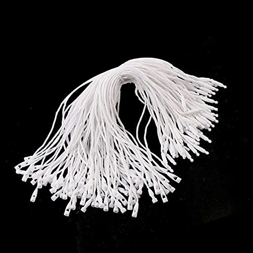 Trimming Shop Etikettband Schwarz oder Weiß, 17,8 cm, Nylonband für Etiketten – Schnappverschluss zum Anbringen von Sichterheitsetiketten und Schildchen 100pcs - White weiß von Trimming Shop