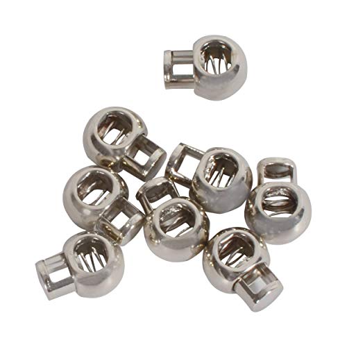 Trimming Shop Federbelasteter Kordelstopper aus Metall für Gepäck, Kleidung, DIY-Projekte, Schlüsselband, Rucksack, Sportbekleidung, Jacken, Schnürsenkel (Silber, 20 Stück) von Trimming Shop