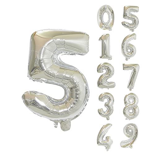 Trimming Shop Folienballon Zahl 5, klein, silberfarben, wiederverwendbar, mit Luft befüllbar, Ziffern 0–9, für Geburtstag, Hochzeit, Jubiläum, Feier, Party-Dekorationen, Zubehör, 40,6 cm Trimming Shop Folienballon Zahl 5, klein, silberfarben, wiederverwendbar, mit Luft befüllbar, Ziffern 0–9, für Geburtstag, Hochzeit, Jubiläum, Feier, Party-Dekorationen, Zubehör, 40,6 cm von Trimming Shop
