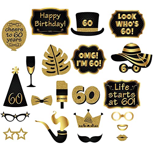 Trimming Shop Fotorequisiten zum 60. Geburtstag, 21 Stück, Geburtstagsparty-Requisiten, 60. Party, Feier, Zubehör für DIY, lustige Selfie-Fotografie, Partygeschenke, schwarz und Gold mit Glitzer Trimming Shop Fotorequisiten zum 60. Geburtstag, 21 Stück, Geburtstagsparty-Requisiten, 60. Party, Feier, Zubehör für DIY, lustige Selfie-Fotografie, Partygeschenke, schwarz und Gold mit Glitzer von Trimming Shop